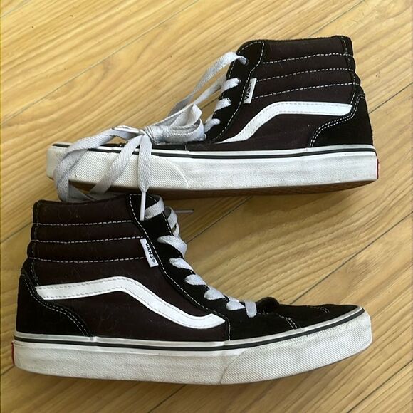 Vans Black and White Sk8-Hi Sneakers - Picture 1 of 12